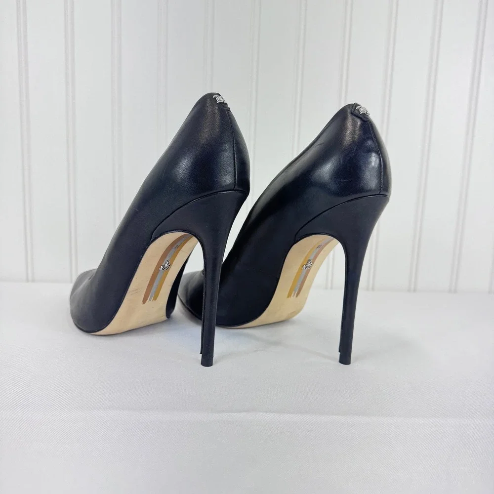 Sam Edelman Black Leather Pointed Toe Stiletto Heels